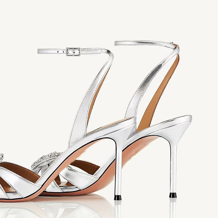 Femme Strappy Højhælede Sandaler med Strass-Accent Stilla