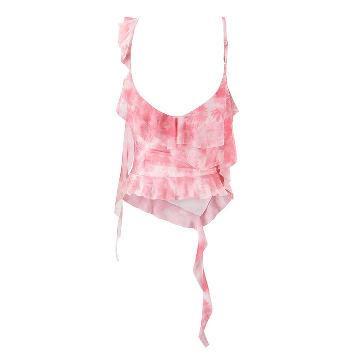 Dame off-shoulder top med legende flæsedesign og flydende stof Stilla