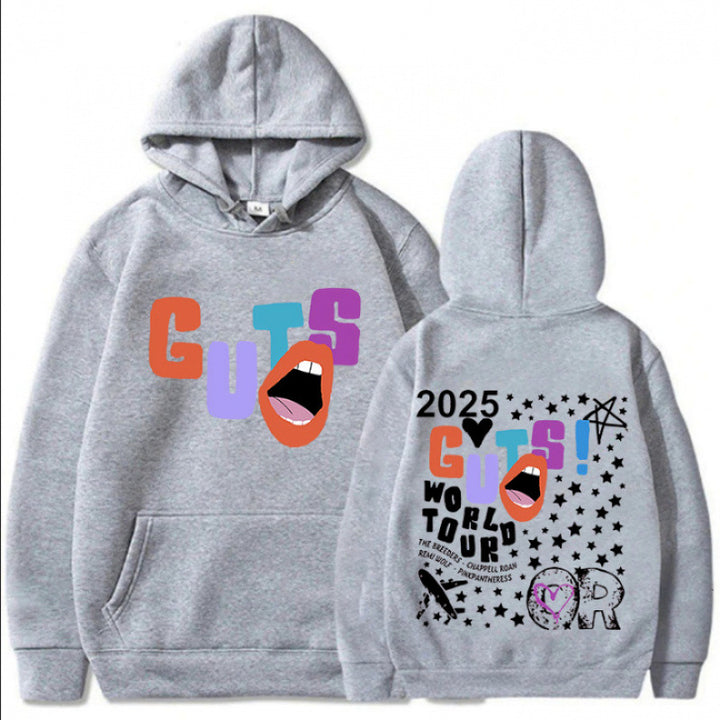 Kvindernes hoodie med kreative grafiske elementer og unik turtryk Skovae