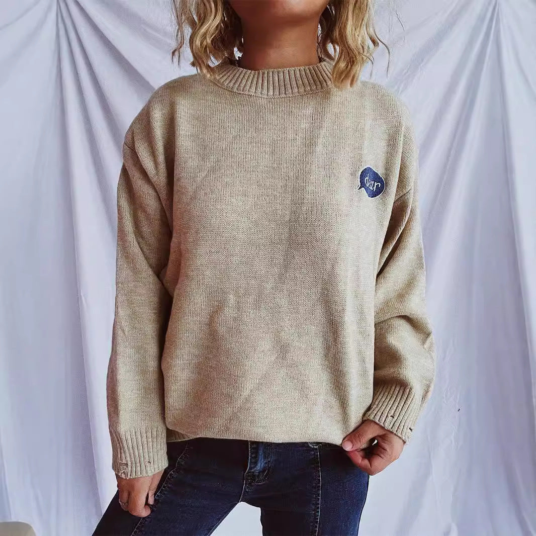 Kvinders cardigan med farverigt motiv Stilla