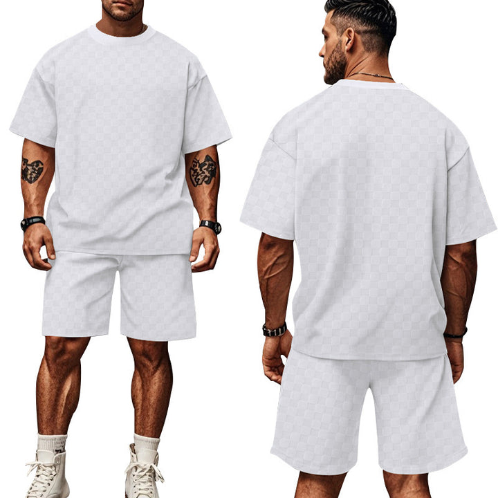 Herre afslappet T-shirt og shorts sæt Stilla