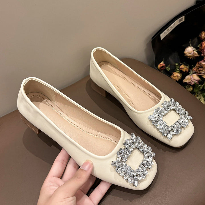 Dame Ballerinas med funklede smykkedetaljer og skridsikker sål Stilla