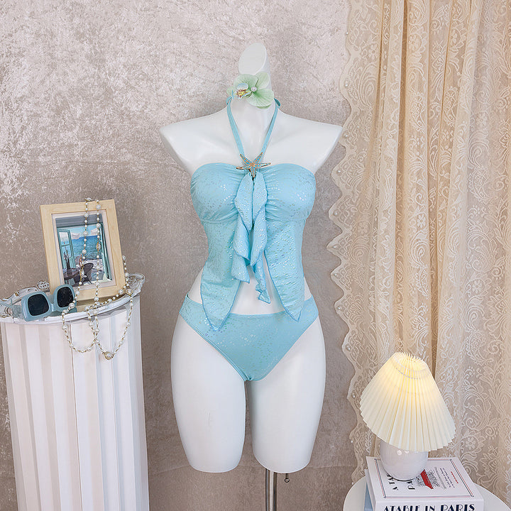 Dame Bandeau-Bikini med flæser Skovae