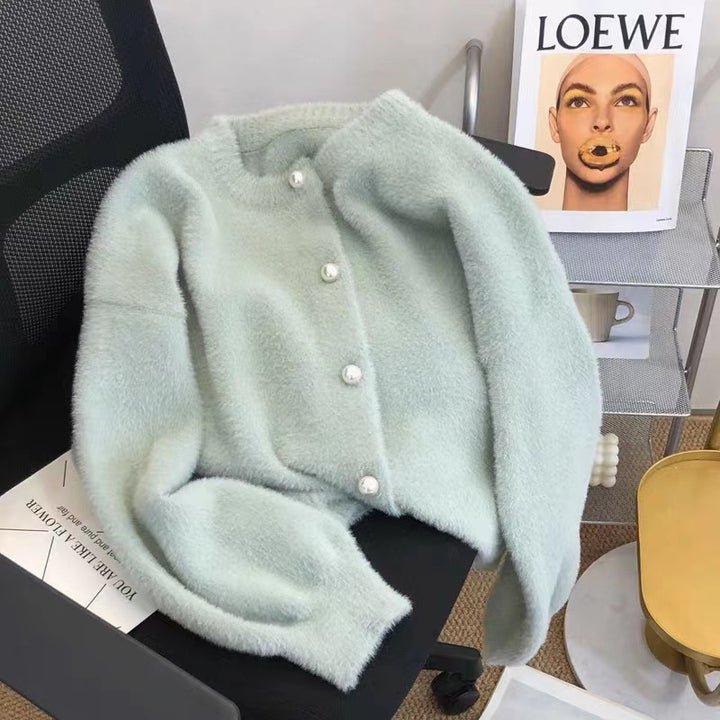 Damer fluffy lang sweater med moderne snit og rund hals Stilla