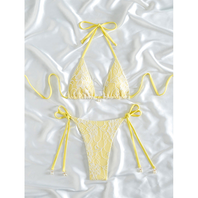 Dame Elegant Spids-Bikini-Sæt med justerbare stropper Skovae