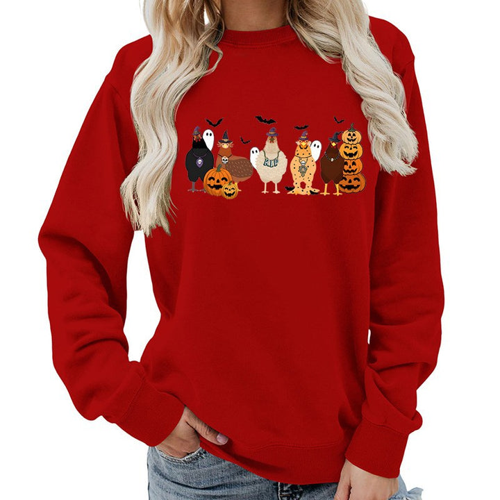 Dame sweatshirt med muntert Halloween-motiv Stilla