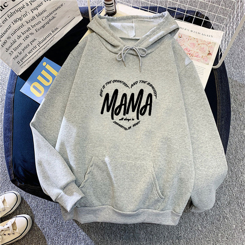 Kvindernes hætte sweatshirt med kreativ mama motiv Skovae
