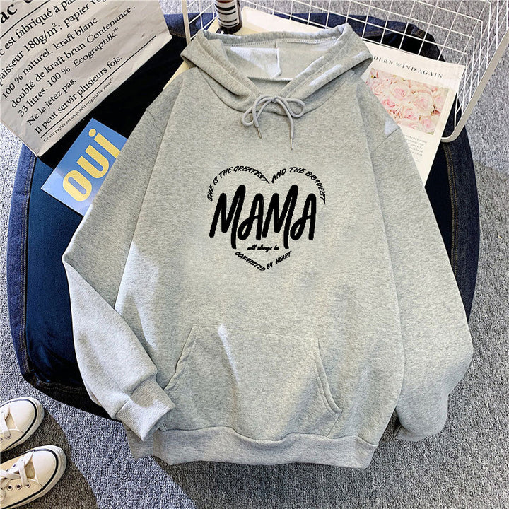 Kvindernes hætte sweatshirt med kreativ mama motiv Skovae