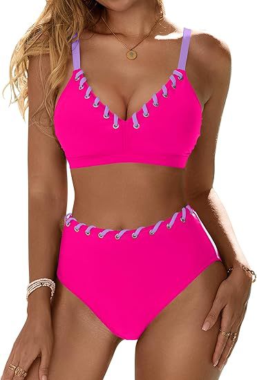 Dame Højskåret Bikini med Snøre detaljer Skovae