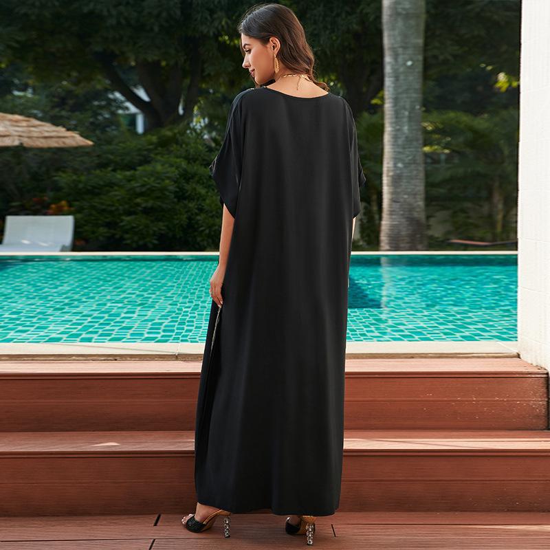 Dame Elegant Maxi-Kaftan med kunstneriske udsmykninger Stilla