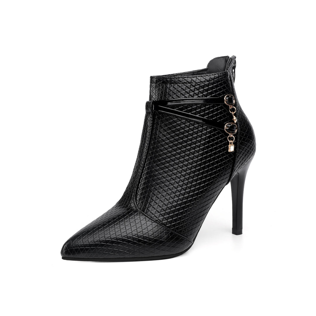 Dame Elegante Ankle Boots med struktureret overmateriale og fashionable accenter Stilla