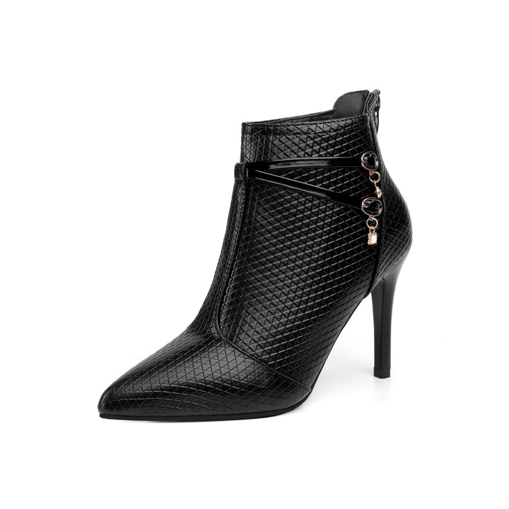 Dame Elegante Ankle Boots med struktureret overmateriale og fashionable accenter Stilla