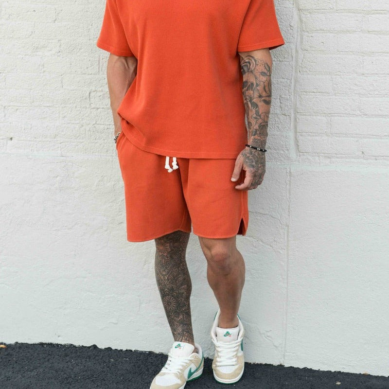 Herrer Komfortable fritidsshorts med elastisk talje og sidelommer Stilla