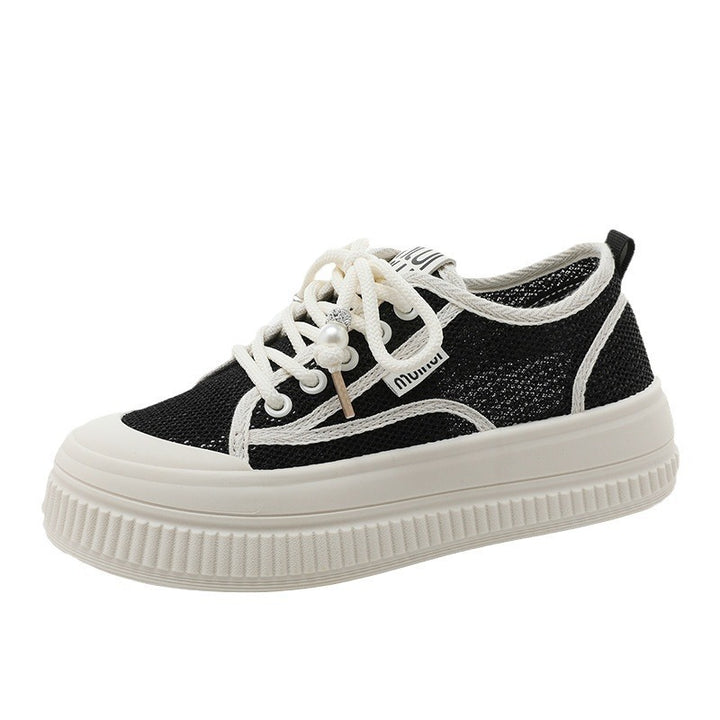 Dame plateausneakers med trendy netdesign og fashionable snøresystem Stilla