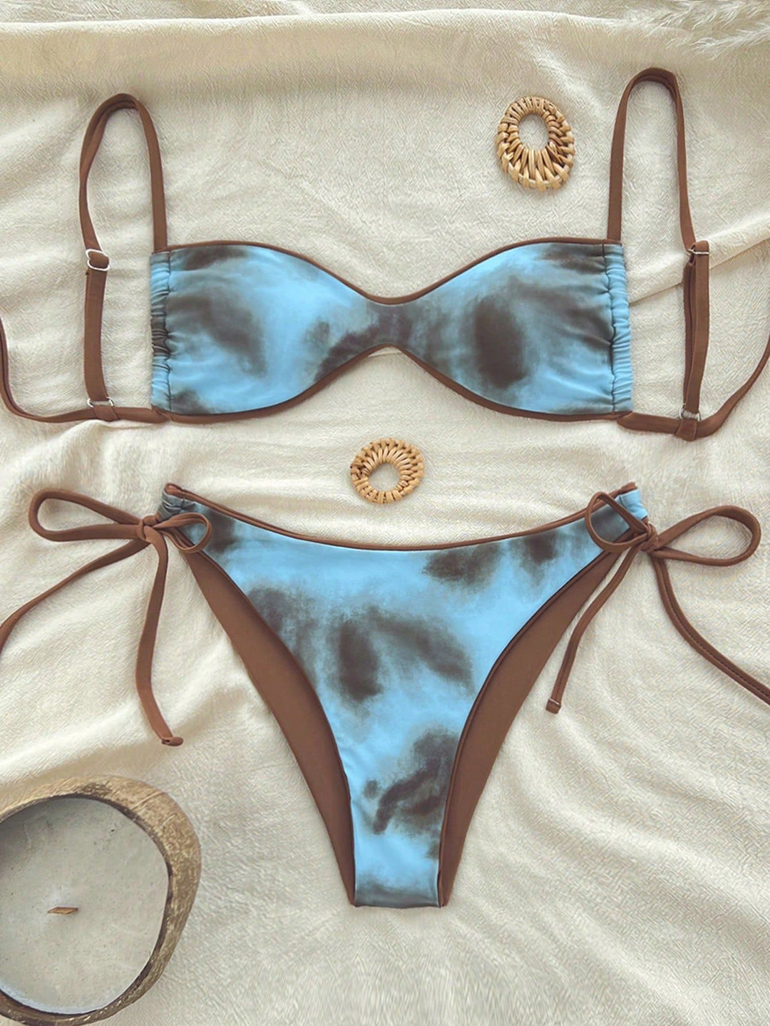 Dame Push-Up Bikini med detaljeret dyreprint og justerbare stropper Skovae