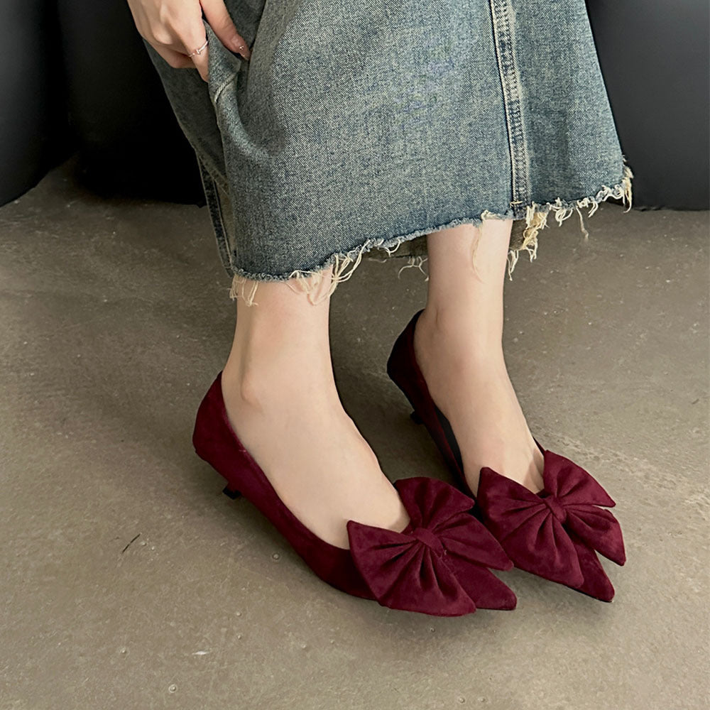 Dame elegante Sling-Pumps med moderigtigt sløjfedesign Stilla
