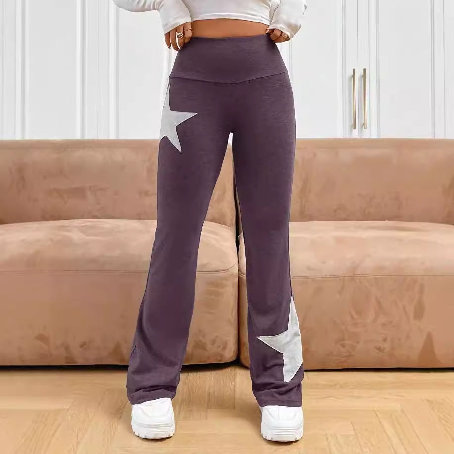 Dame lette Bootcut-Leggings med stjernemotiv Skovae