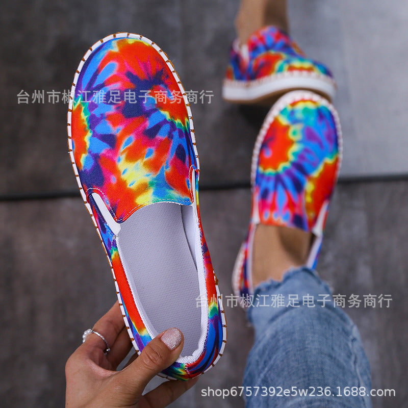 Dame Slip-On Fritidssko med farverigt batik-design og komfortabel sål Stilla