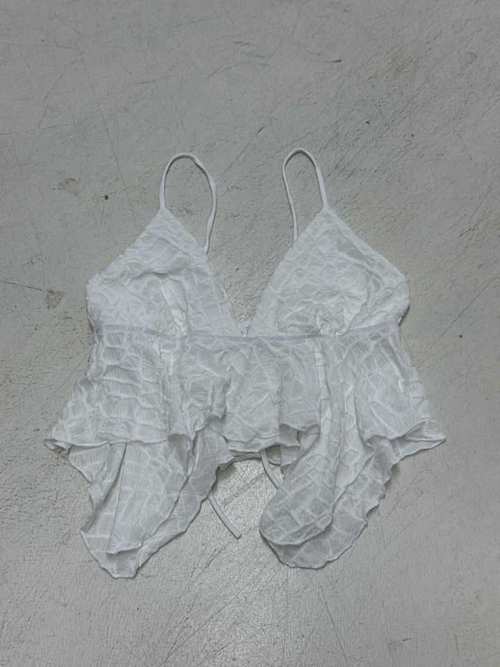 Dame legesykt Crop-Top med elegante flæsedetaljer Skovae