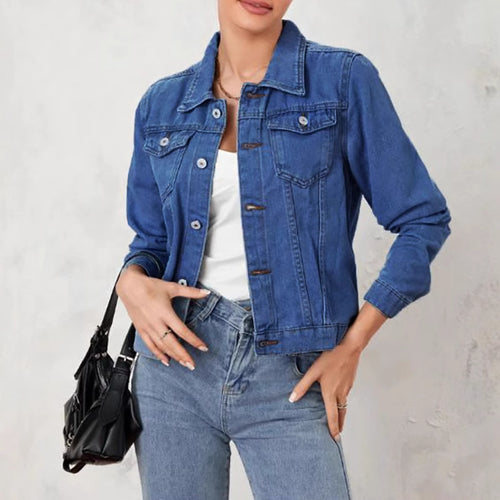 Dame denimjakke i et klassisk-moderne design med en tætsiddende silhuet Stilla