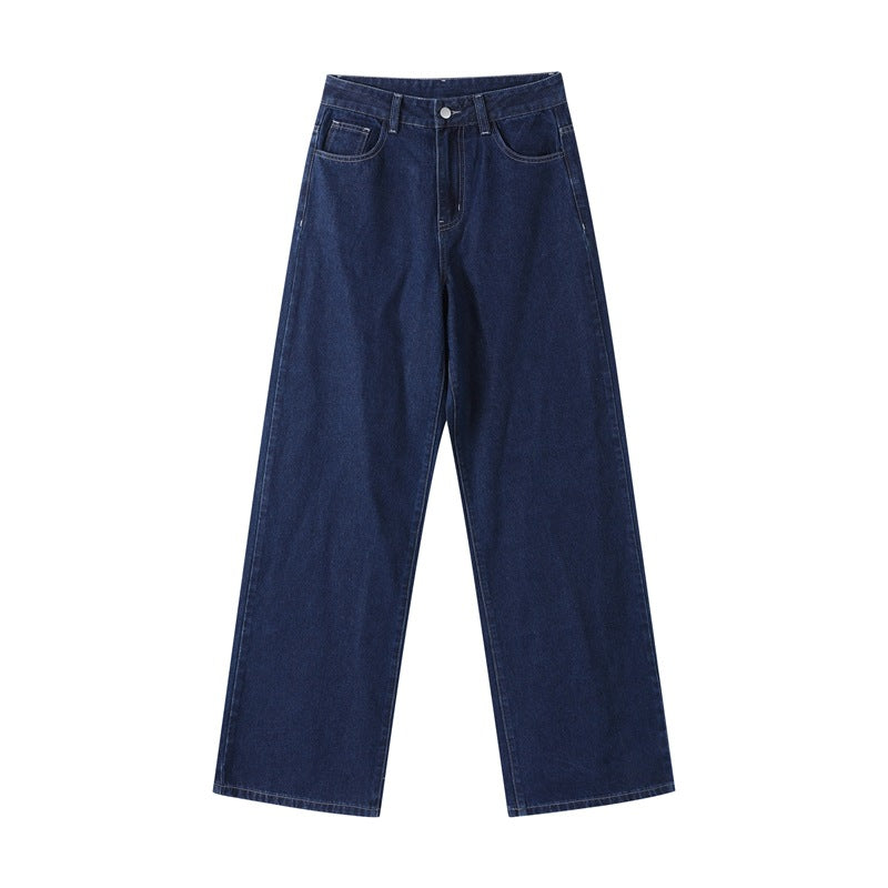 Dame brede jeans med højtaljet snit og klassiske lommer Skovae