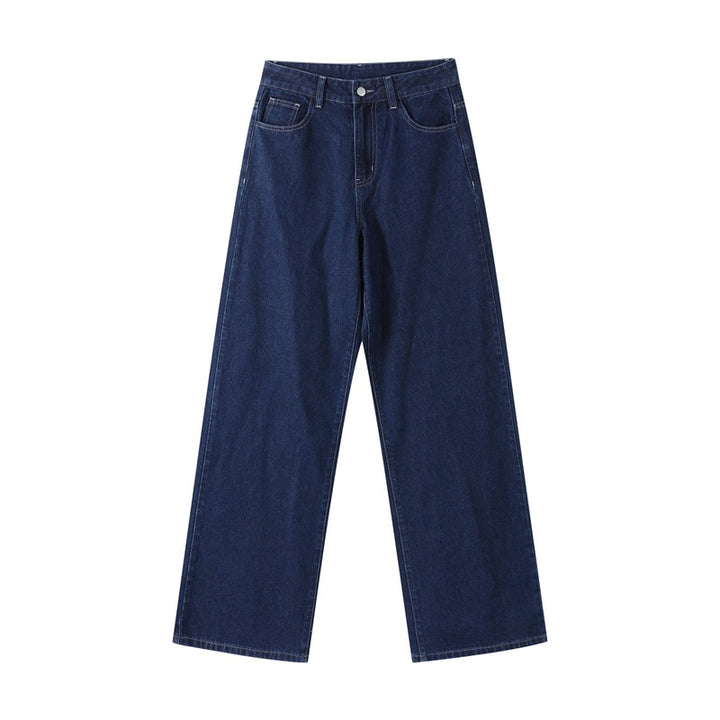 Dame brede jeans med højtaljet snit og klassiske lommer Skovae