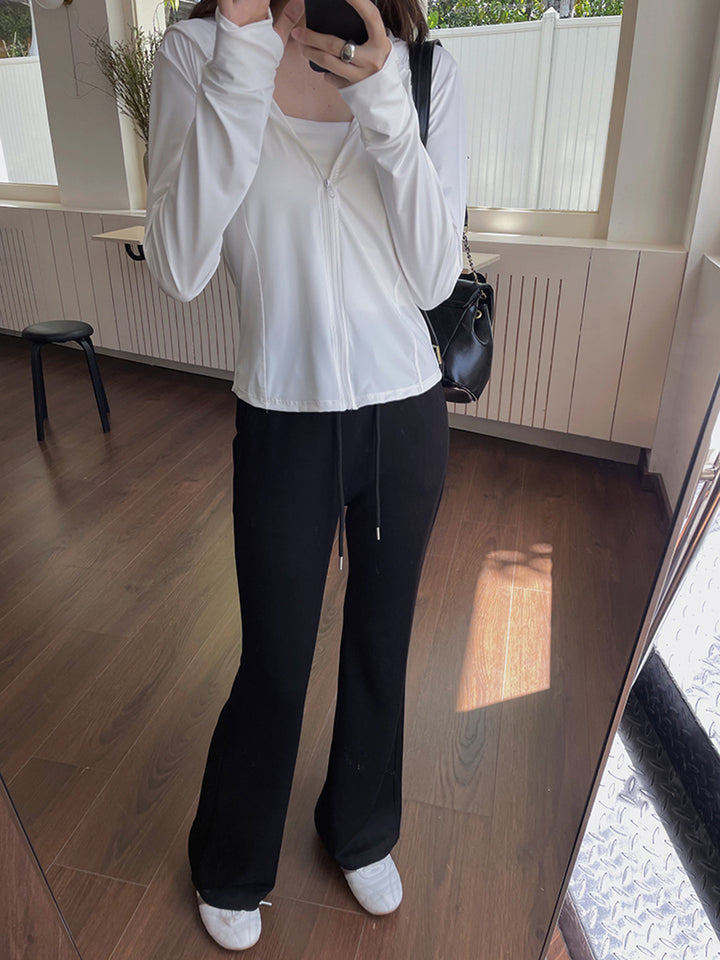 Dame Bred High-Waist-Bukser med afslappet snit og elastisk talje Stilla