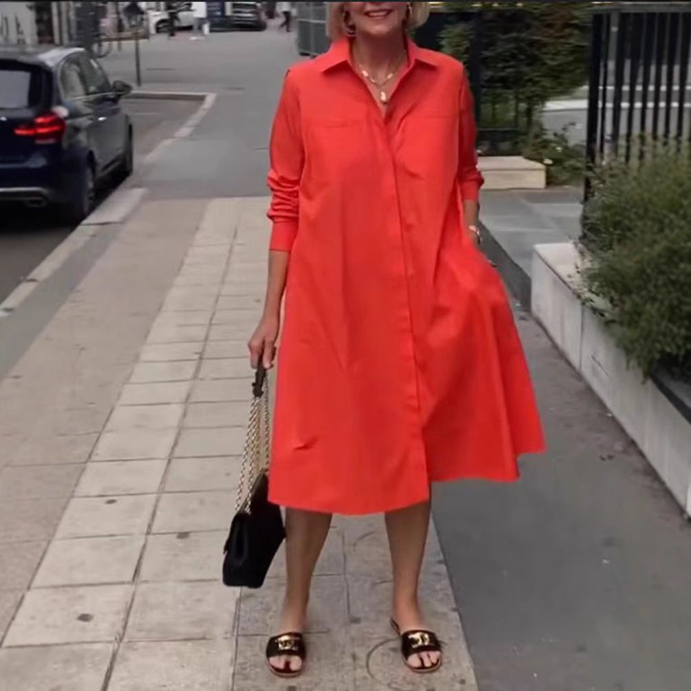 Dame skjortekjole med praktiske lommer og elegant snit Stilla