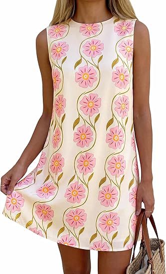 Dame sommerkjole i vintage stil med blomster mønster Skovae