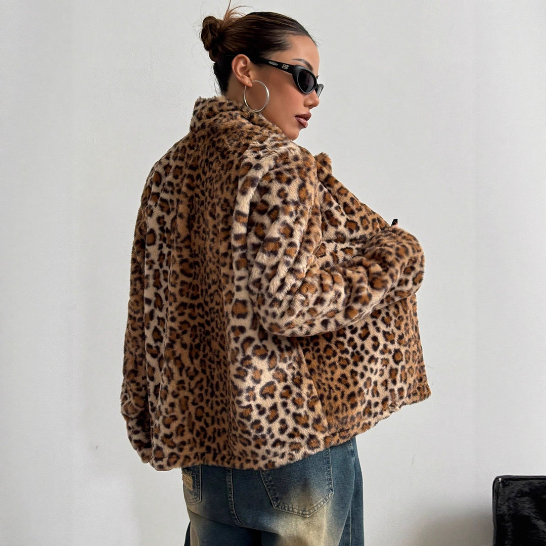 Kvinders elegante leopardprint blazerjakke Stilla