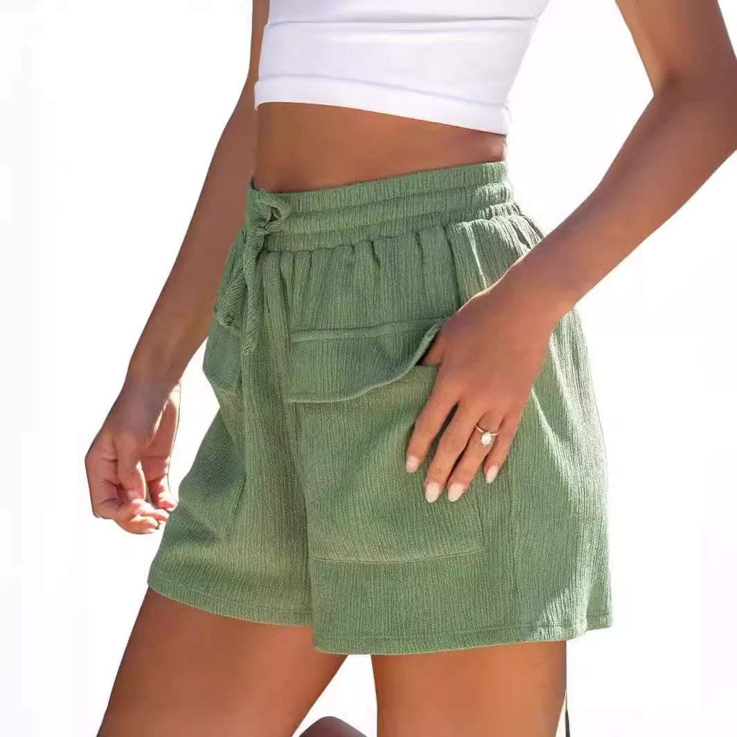 Dame fritidsshorts med praktiske sidelommer og elastisk linning Stilla