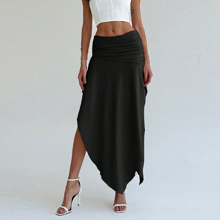 Kvinder asymmetrisk maxi nederdel med elegant samling Stilla