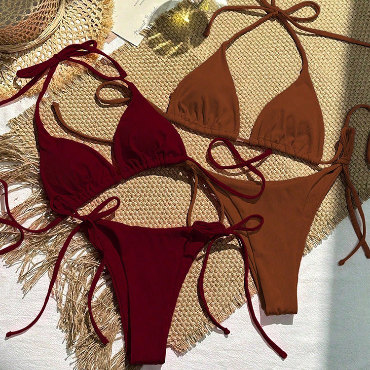 Dame Triangel-Bikini med justerbare snørredetaljer Skovae