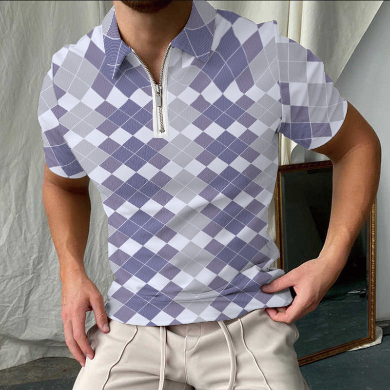 Stilfuldtternet Kortærmet Polo-Shirt til Herrer Stilla