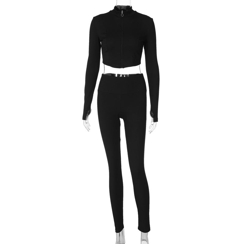 Dame Sporty Crop-Top med kropsnær jumpsuit Stilla