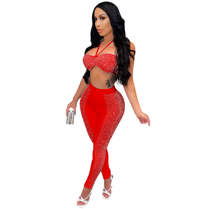 Dame Funklende Sporttøjssæt med rhinsten Stilla