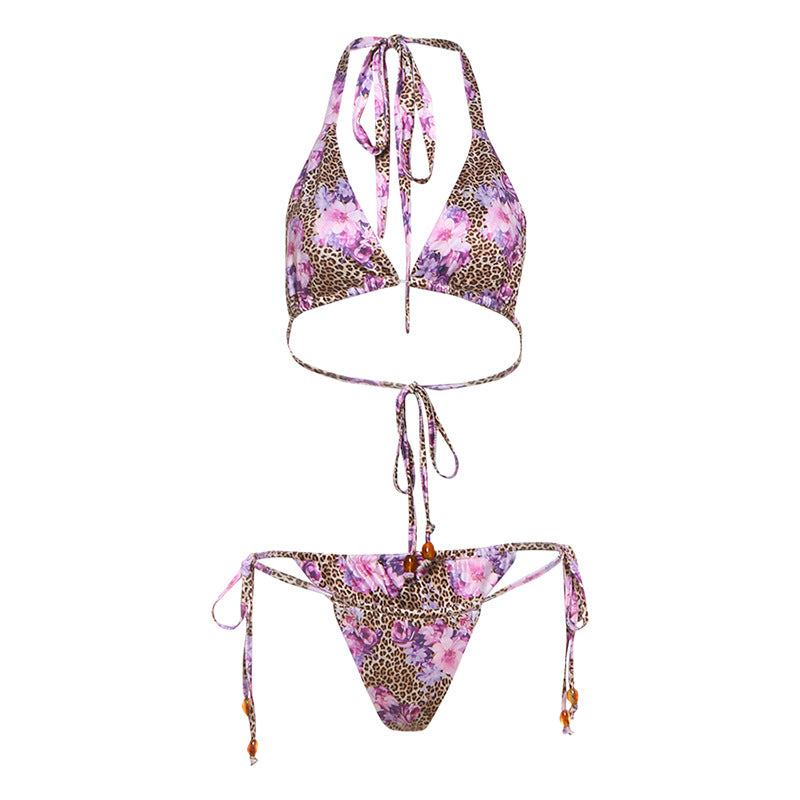 Dame bikini-sæt med justerbare stropper og spændende dyreprint Stilla