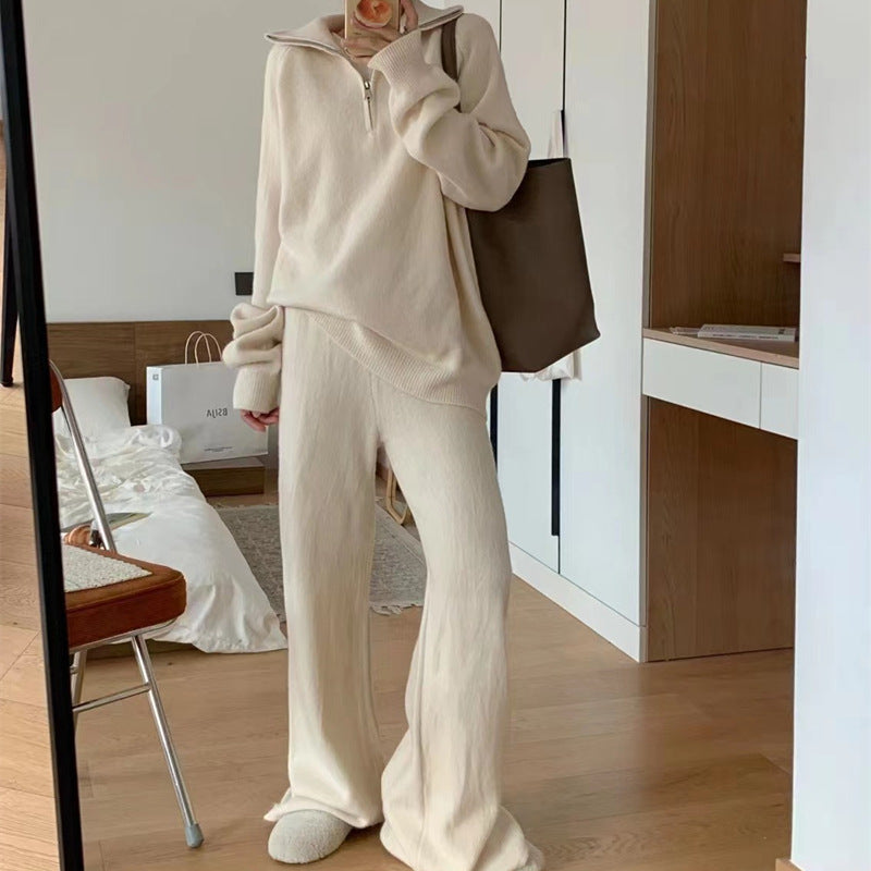 Femme Cozy Halv-Zip Lounge Sæt Stilla