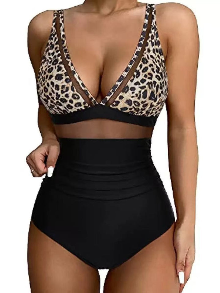 Dame højtaljede bikinier med mesh-detaljer og dyb udskæring Stilla