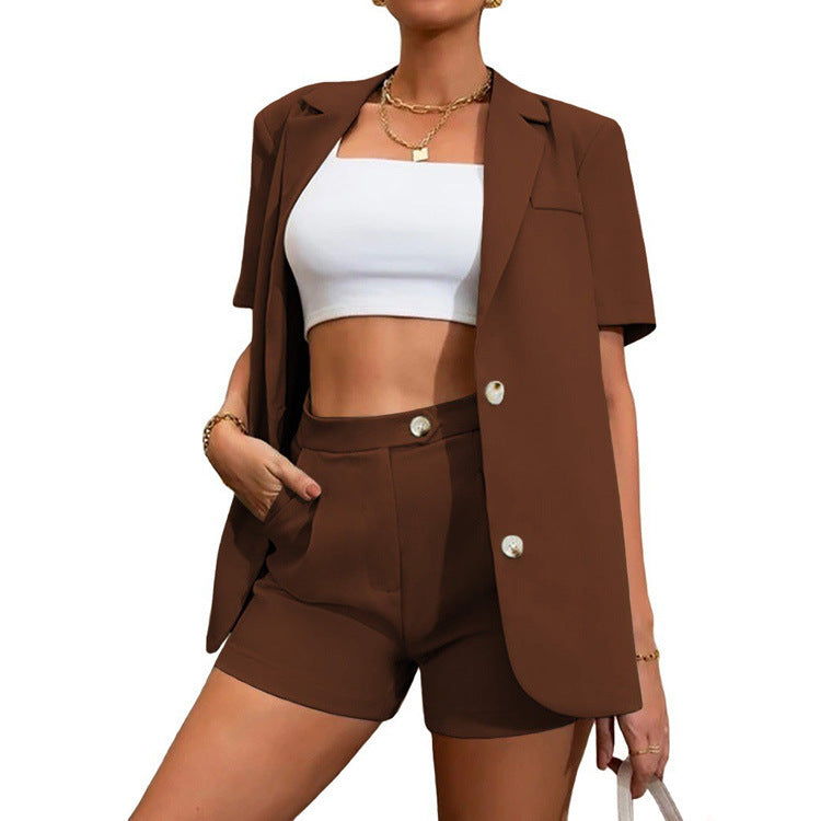 Dame Kort Blazer og Shorts Sæt Stilla
