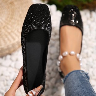 Dame Elegante og glitrende Ballerinas med Strass Stilla