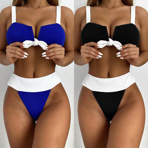 Dame Højskåret Bikini med Knytte-detalje Skovae