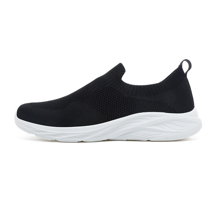 Unisex nan elastisk strik-sneakersko med ergonomisk dæmpningssål og hælsløjfe Skovae