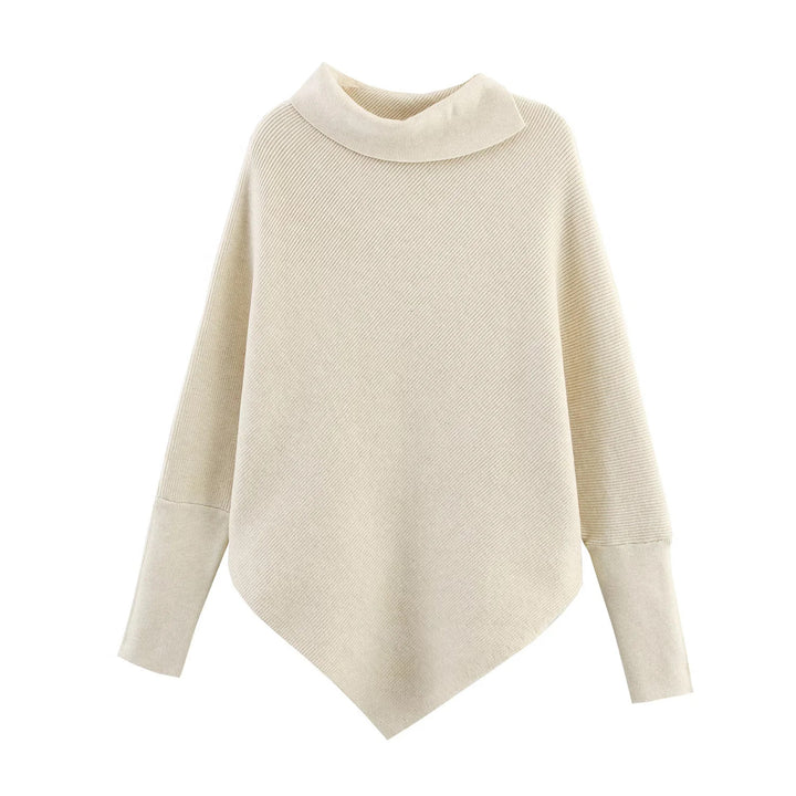 Dame moderigtig oversized strik med elegant ståkrave Stilla