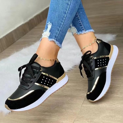 Dame sportliche sneakers med elegant glimmer-design Stilla