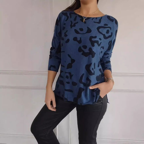 Dame casual sweatshirt med spændende dyremønster og praktisk snit Stilla
