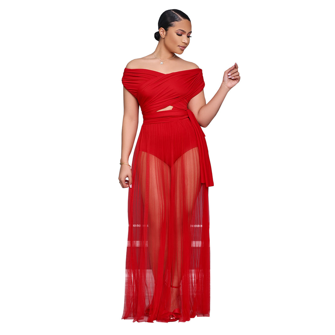 Dame elegant maxikjole med off-shoulder design og klassisk snit Stilla