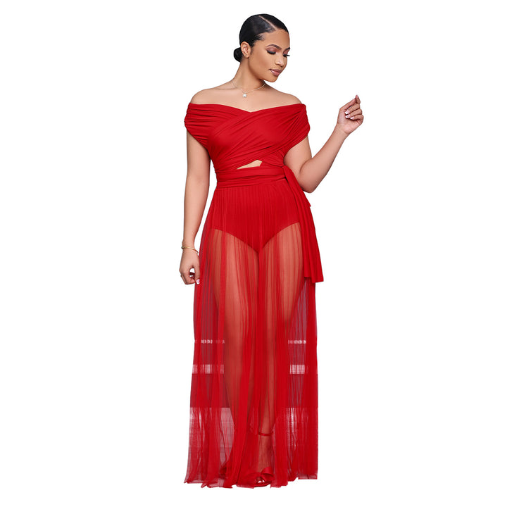 Dame elegant maxikjole med off-shoulder design og klassisk snit Stilla