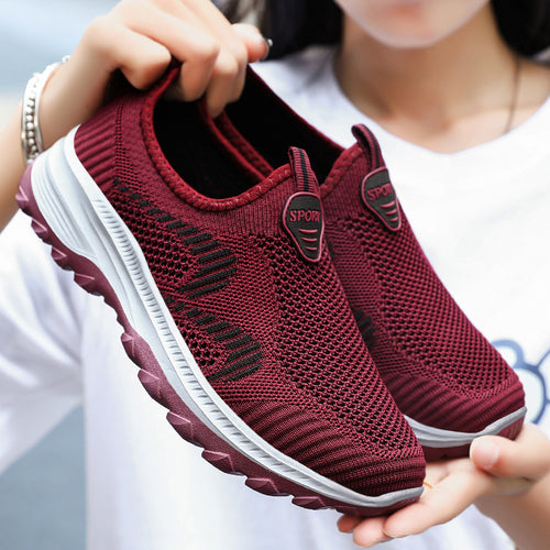 Femme Slip-On Mesh Sport Sneakers med stødabsorberende sål Stilla