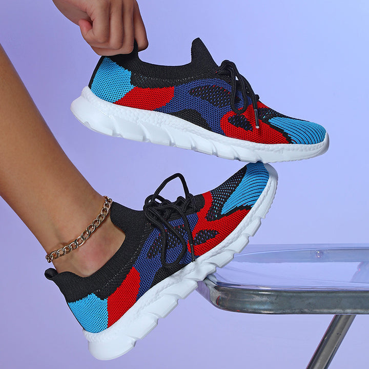 Dame Lettere Strik-Sneakers med fleksibelt Overmateriale og skridsikre Sål Stilla